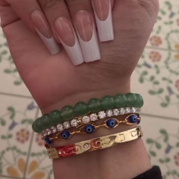 evil eye blue 18k gold bracelet - Picture 4 of 4